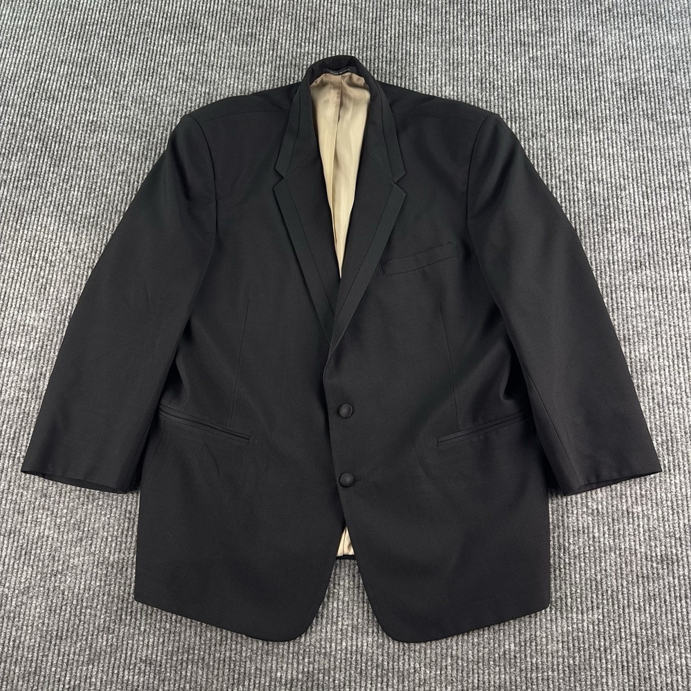 Vintage Chaps Ralph Lauren Tuxedo Blazer 48R Black Formal Dinner Jacket USA